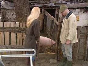 Pig herder anal with blonde