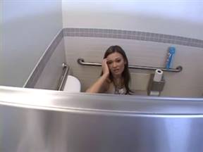 Anal girl gets fucked in the toilet