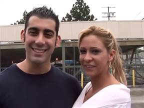 Pick-up artist picks up a woman on the street and the cuckold doesn't mind