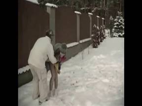 Young people fucking in the snow