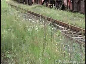 Fucking a young girl on the railway