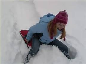 Young masturbator in a snowdrift