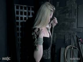 Blonde Blaten Lee at the mercy of the bondage master